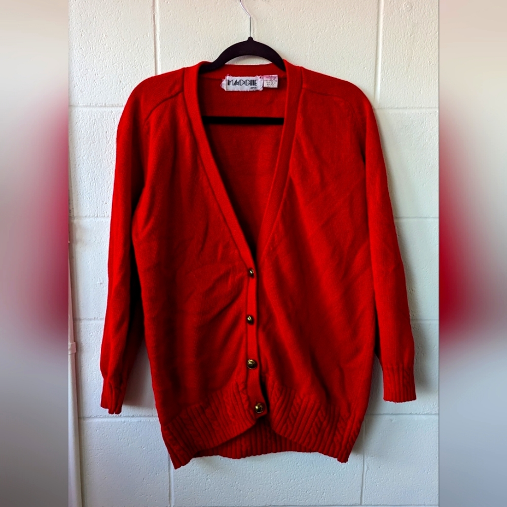 Red vintage cardigan - Size L
